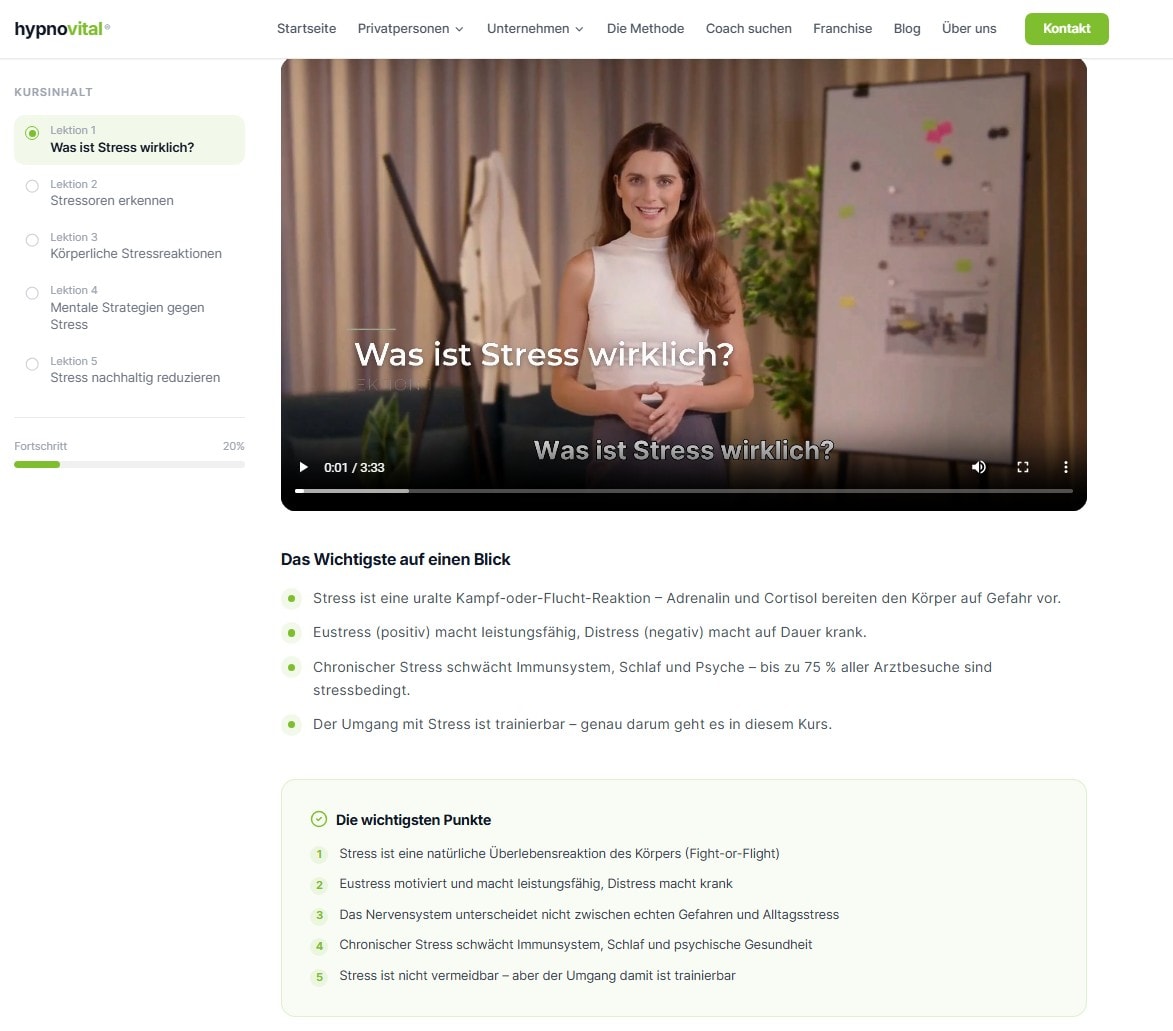 E-Learning Stressmanagement Grundlagen